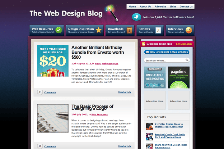 The Web Design Blog website preview